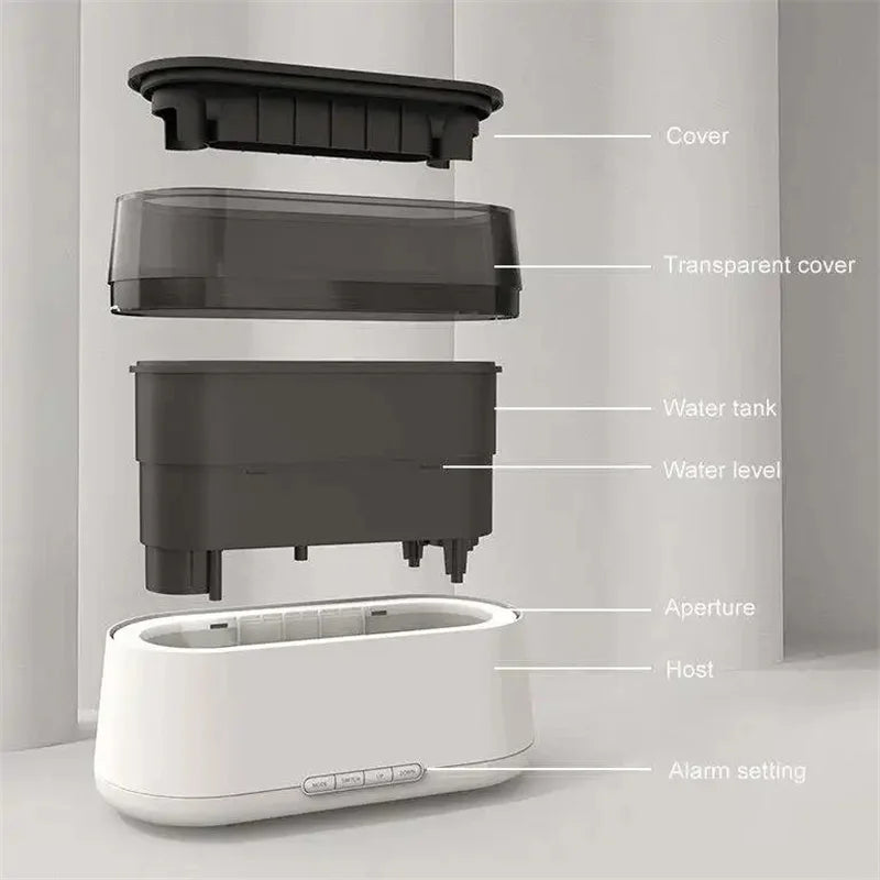 Certified Portable Ultrasonic Aroma Diffuser with Smart Alarm Clock Cool Mist & Fragrance for Home Bedroom-CE ROHS